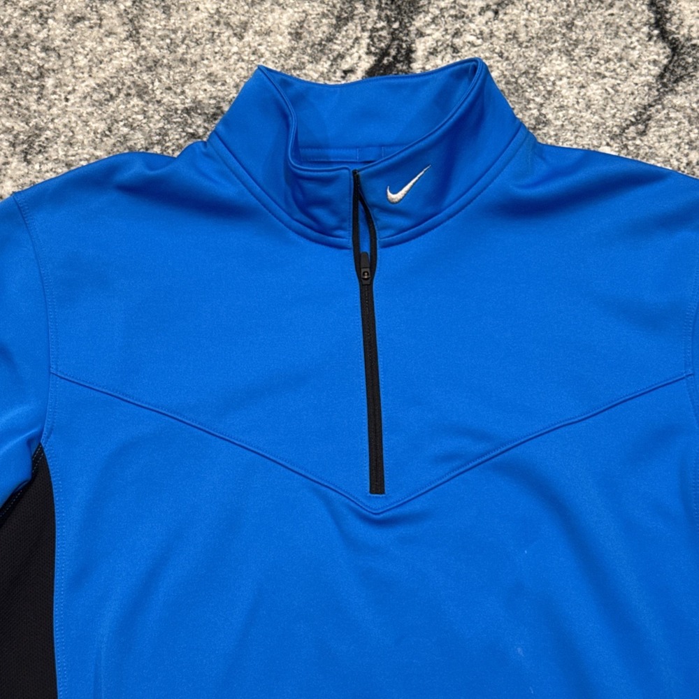 Nike Golf Tour Performance 1/4 Zip Men's Blue Long Sleeve Therma-Fit Size M #878 - Picture 3 of 12